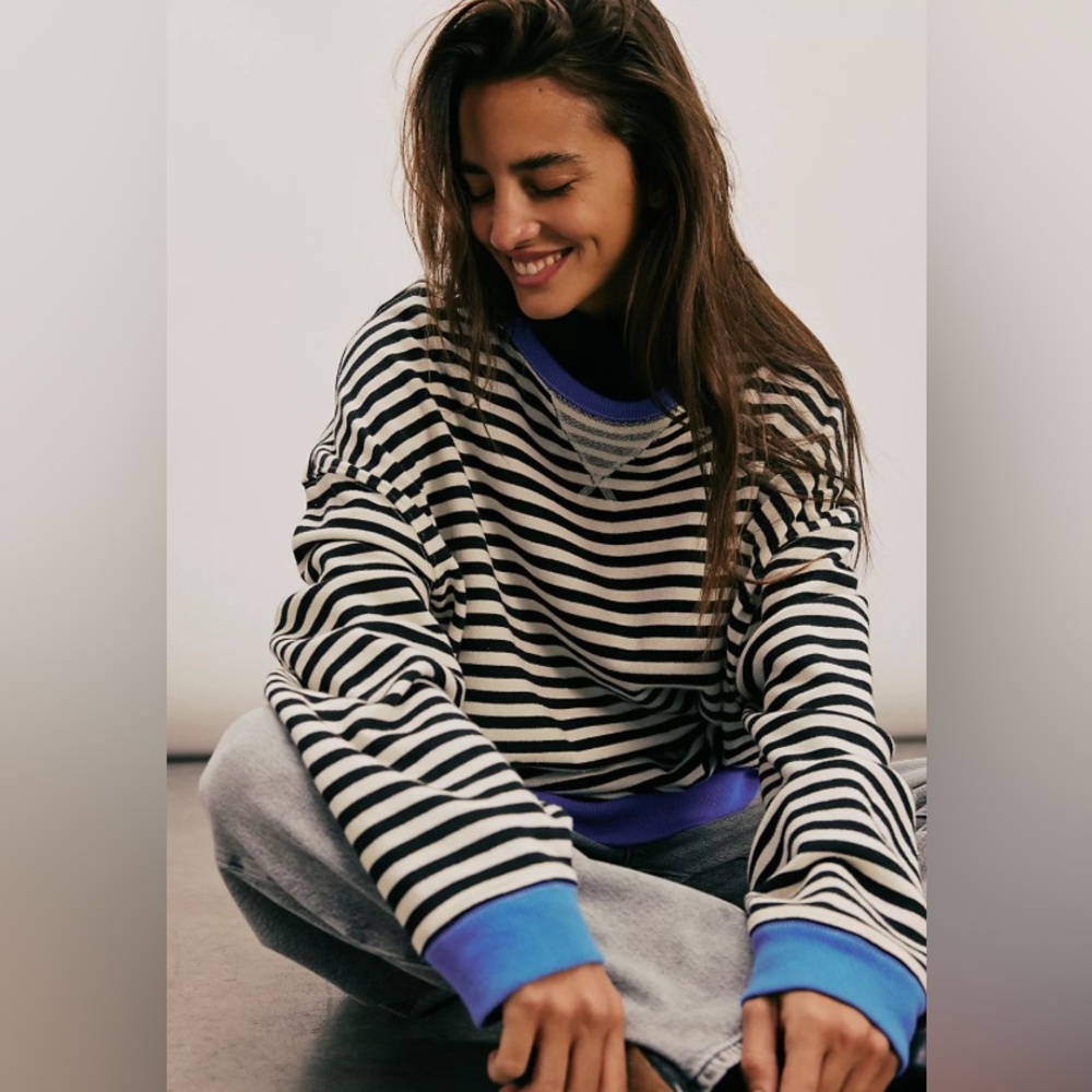Free People Classic Striped Oversized
Crewneck - Picture 3 of 7
